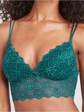Auden Women's Lace Longline Bralette - Auden English Teal Size X-Small